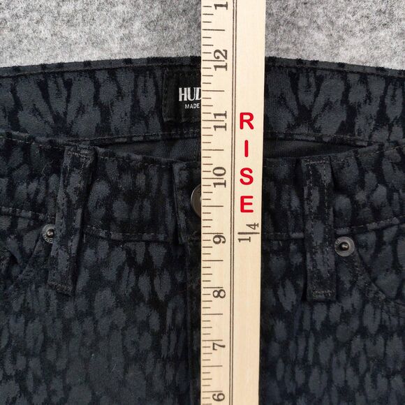 Hudson Jeans Womens 27 Black Barbara High Waist Super Skinny Made USA Boot Tuck - Picture 10 of 14